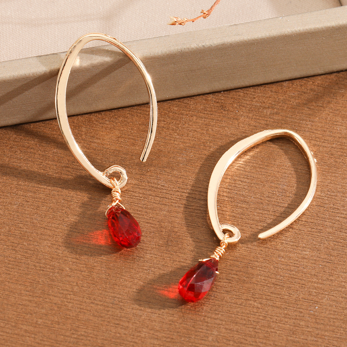 Women's Minimalist Irregular Oval C-Shaped Hand-Wound Wire Drop Earrings